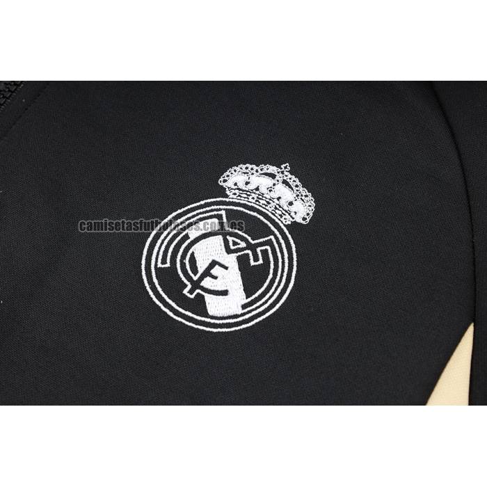 Chandal de Sudadera del Real Madrid Nino 2023 2024 Negro y Blanco